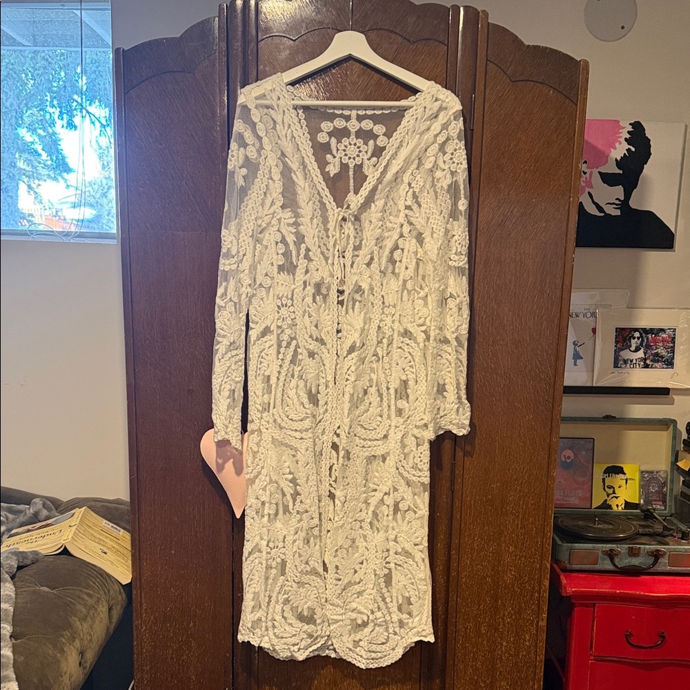 Elegant White Lace Cover up